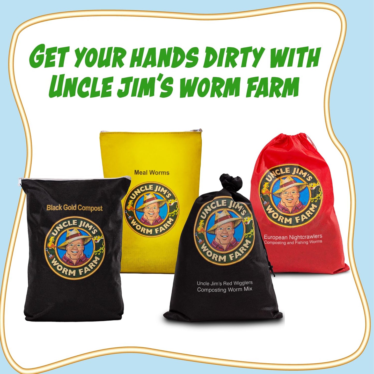 Uncle Jim's Worm Farm 250 Count Super Red European Nightcrawlers for Composting and Garden Soil Aeration | Large Nightcrawlers Improve Soil Structure and Quality for Healthier Gardens