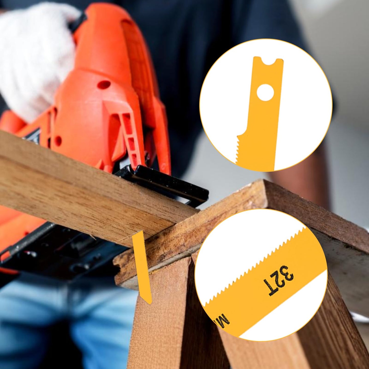 14 PCS U-Shank Jig Saw Blade Set, Jigsaw Blades Fit Vast Majority U Shank Jigsaws, Jigsaw Blades Set for Wood, Plastic and Metal Cutting, 6T 8T 10T 14T 18T 24T 32T