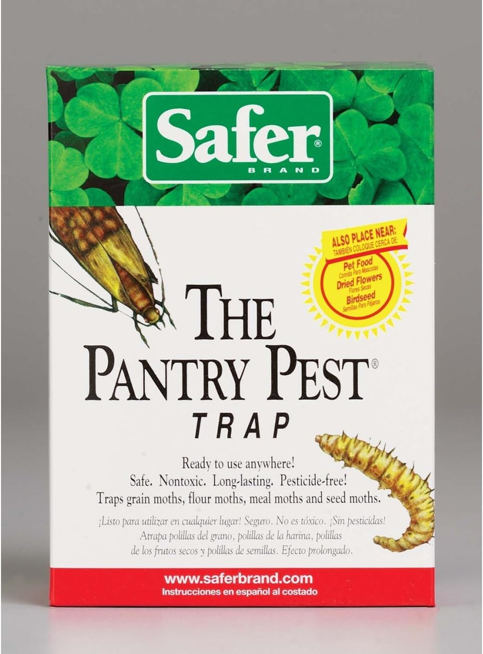 Safer Brand 05140 Pantry Moth Pest Trap and Killer for Grain, Flour, Meal and Seed Moths - 2 Traps