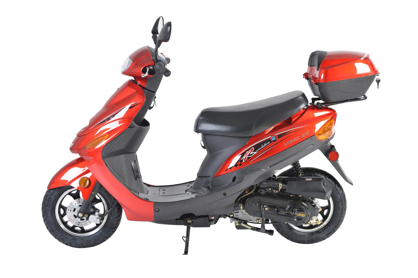 HHH 49cc/ 50cc Scooter Gas Fully Automatic Street Scooter Moped Vino 50 with Matching Trunk 50cc Moped for Adult