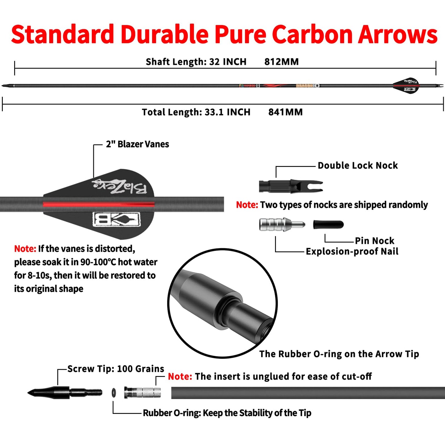 sanlida 100% Pure Carbon Arrows, 0.001"/0.003"/0.006", Buy 12 Get 12 Free/Buy 6 Get 6 Free!10 Spines Deflection for Compound Bow & Recurve Bows (12PCS / 24PCS)