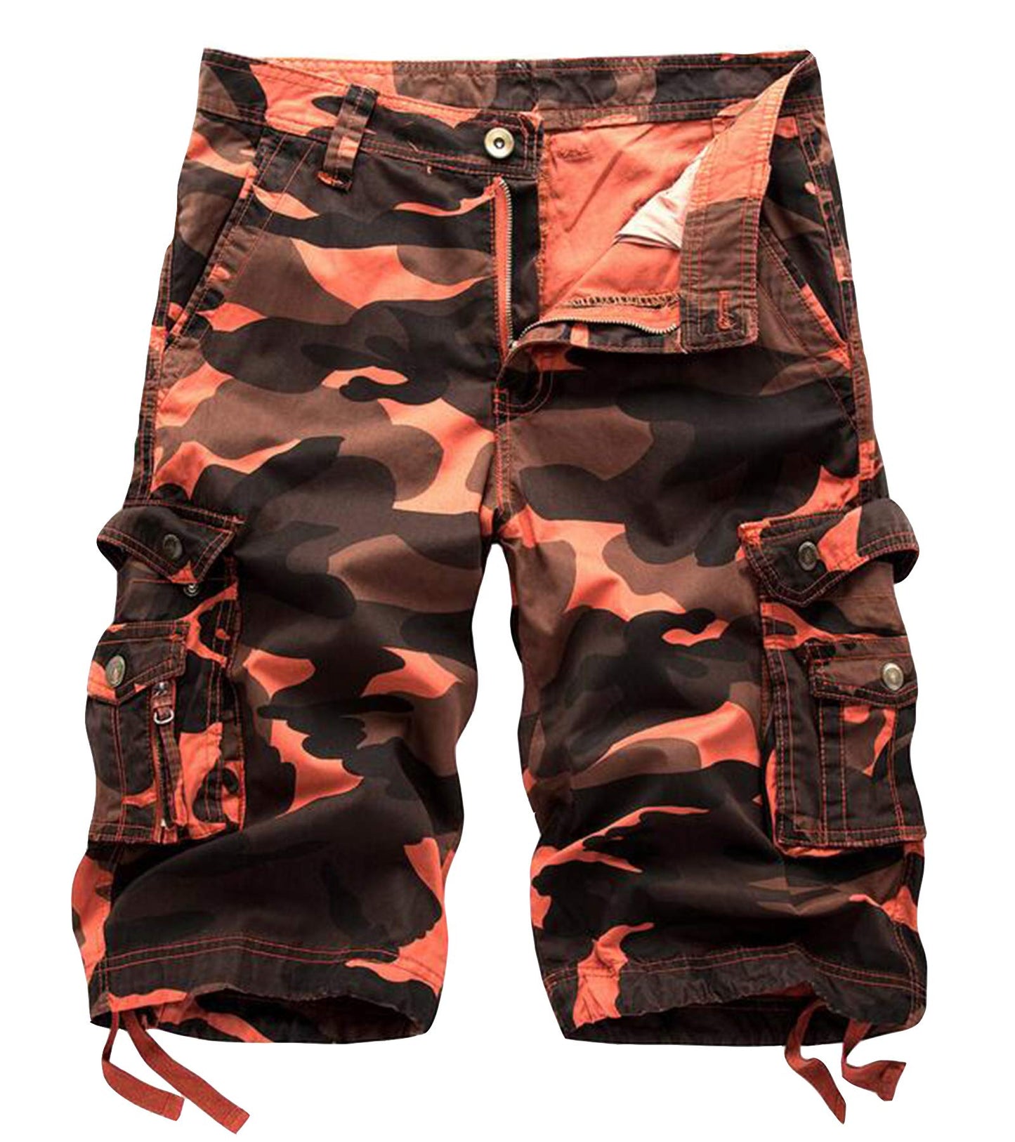 Men's Camo Cargo Shorts Relaxed Fit Multi-Pocket Outdoor Camouflage Cargo Shorts Cotton