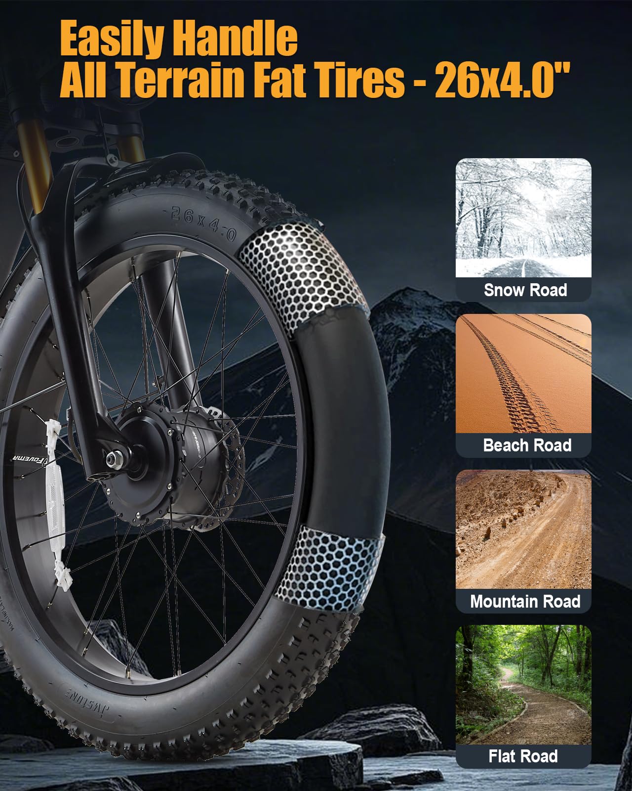 Dual Motor 2000W/1000W Electric Bike for Adults 48V 30AH/20Ah Long Range ebike Removable Battery 26" Fat Tire Off Road Mountain Full Suspension Electric Bicycle,Dual Hydraulich Brakes,32mph/30mph