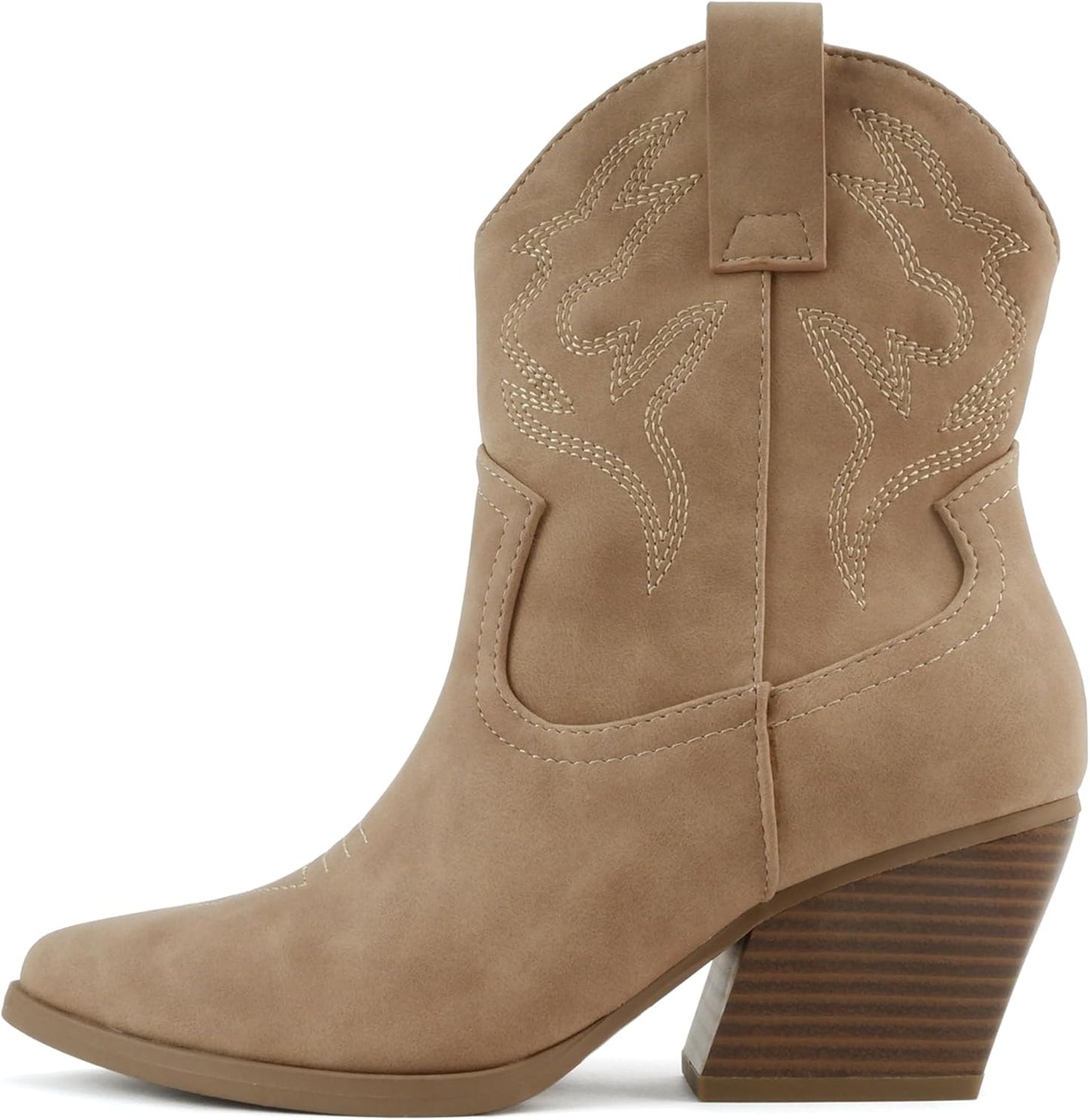Soda “BLAZING” ~ Women Western Bootie Pointe Toe with Low Heel (Wide Fit Available)