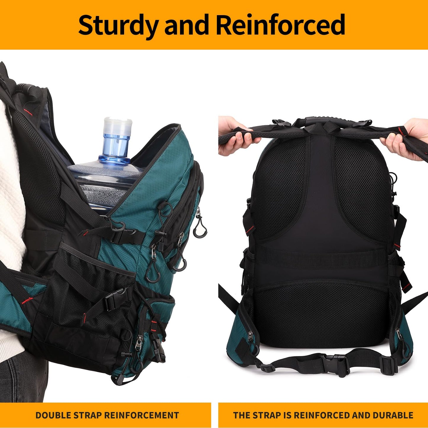 Nerlion 40L Hiking Backpack Travel Backpack for Men Women Camping Waterproof Outdoor Hiking Daypack Lightweight Backpack (Orange)
