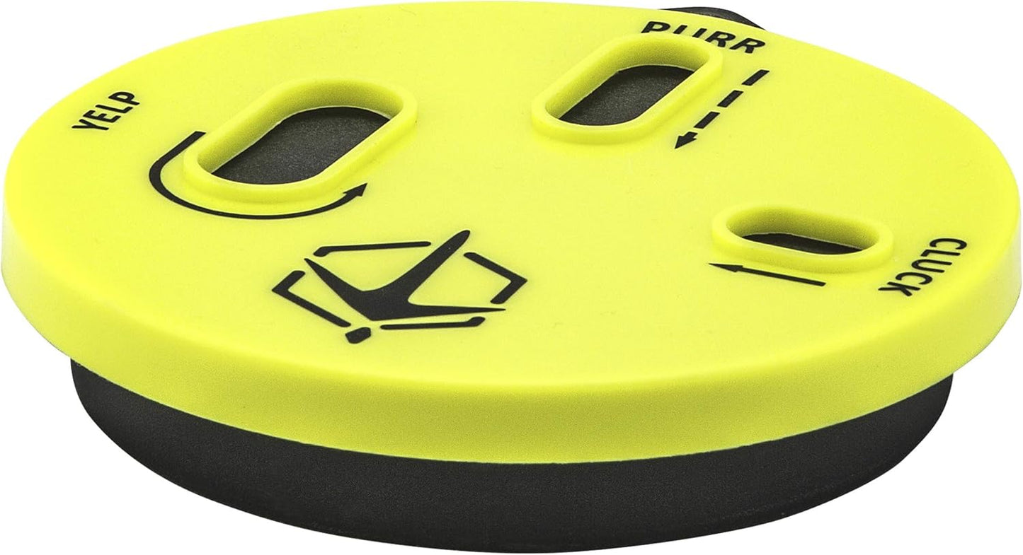 Hunters Specialties HS Strut Cookie Cutt'R Tracer Turkey Clucks Yelps Purrs Hunting Friction Lid Slate Pot Call, Yellow