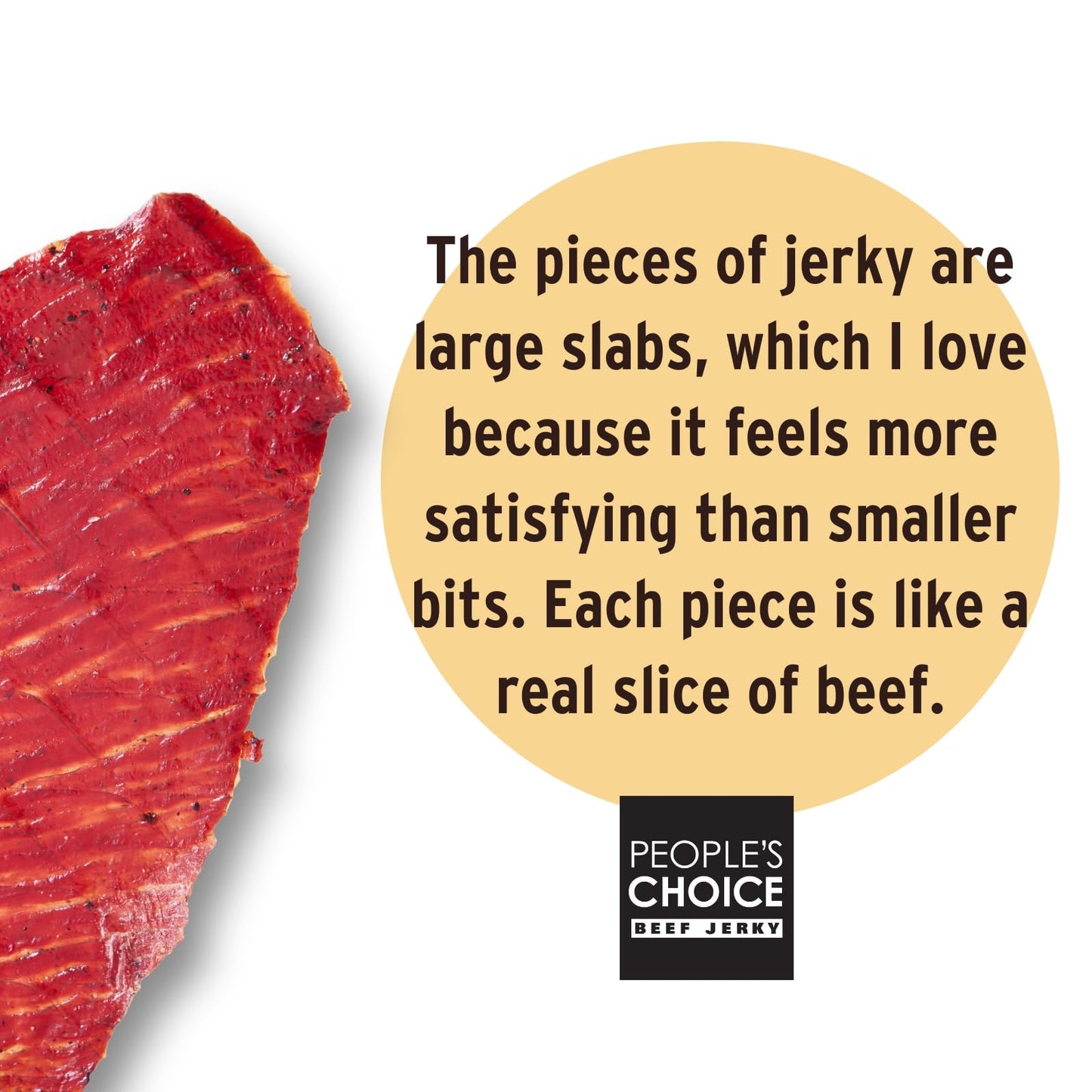 People's Choice Beef Jerky - Classic - Hot & Spicy - Big Slab - Whole Muscle Premium Cuts - Bulk Jerky Package - Thin Sheets - Low Sodium Low Salt High Protein Meat Snack - 15 Count, 1 Bag