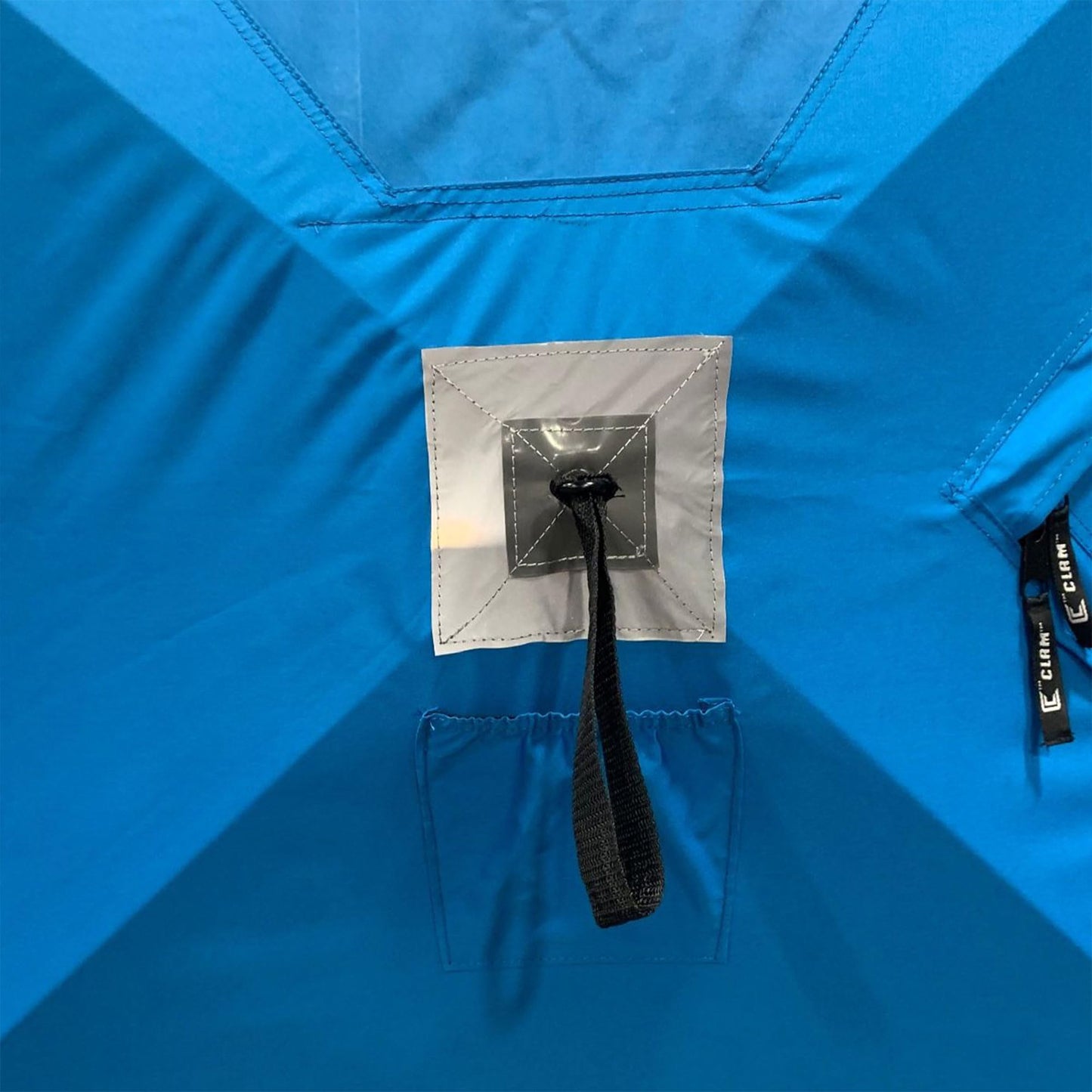 CLAM Lightweight Portable Pop Up Ice Fishing Angler Thermal Hub Shelter Tent with Anchors, Tie Ropes, and Carrying Bag