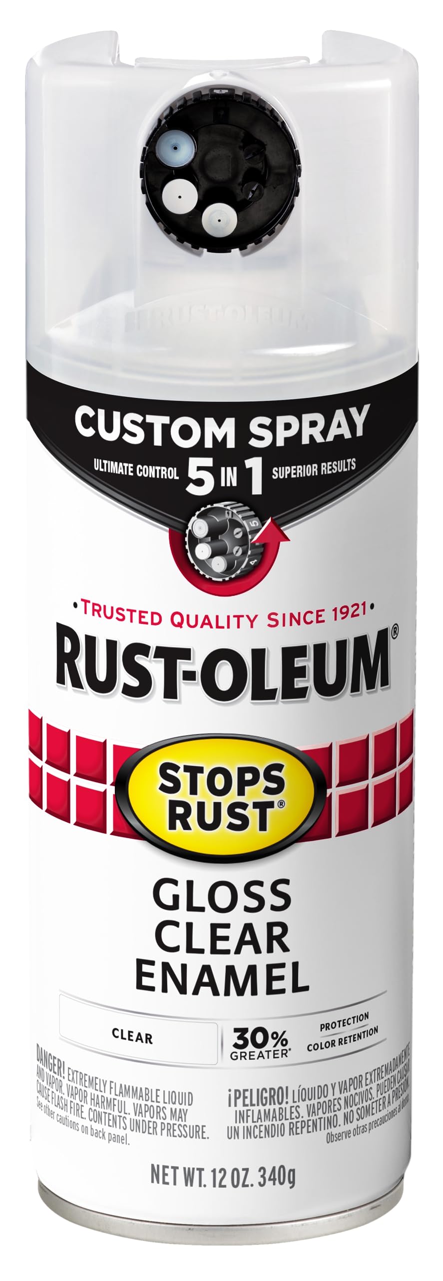Rust-Oleum 376892 Stops Rust Custom Spray 5-in-1 Spray Paint, 12 oz, Gloss Leather Brown