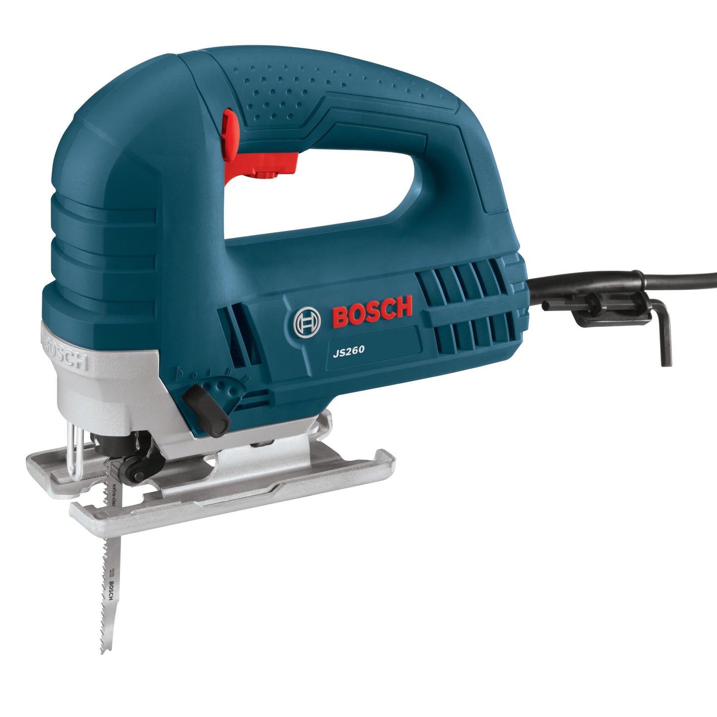 BOSCH JS260 Top-Handle Jig Saw - 6.0 Amp Motor, Variable Speed Control, Low-Vibration Plunging Design, Toolless Blade Change System - Ideal for Accurate and Smooth Cutting