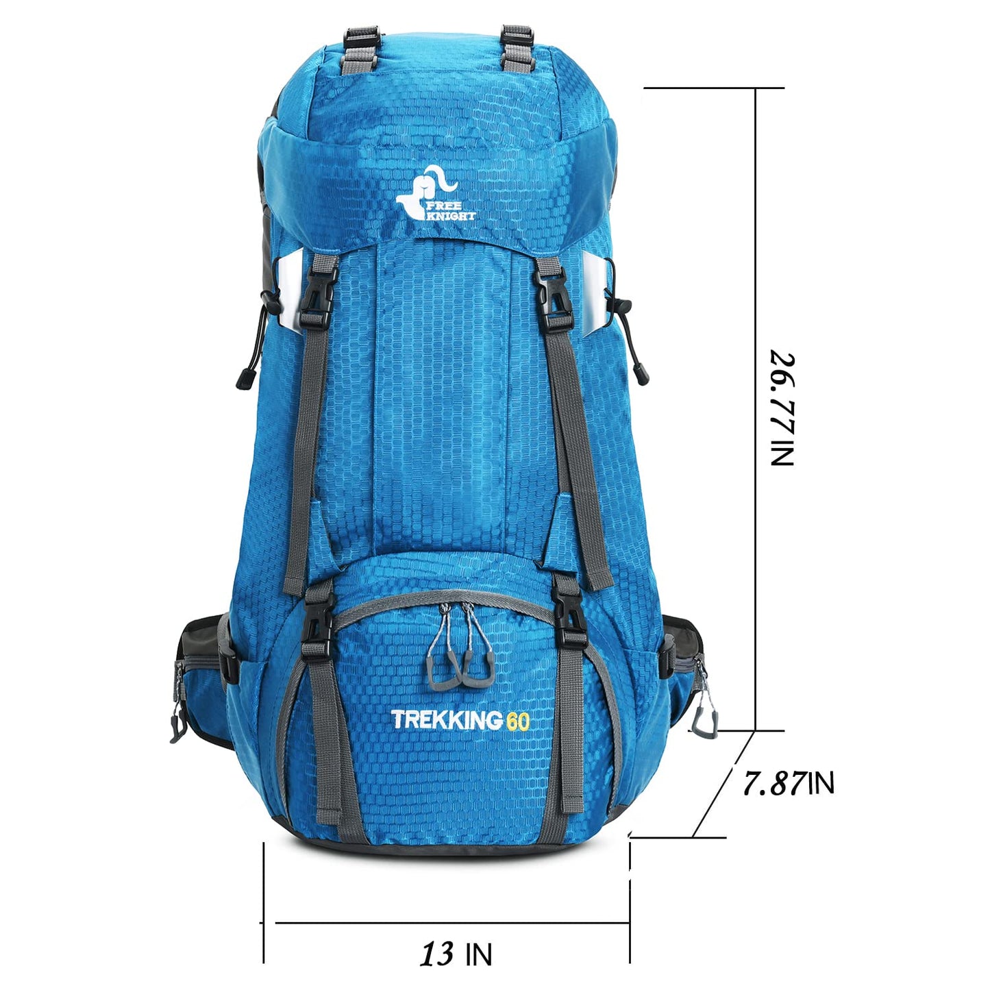 Bseash 60L Waterproof Hiking Camping Backpack with Rain Cover, Large Outdoor Sport Travel Daypack Rucksack for Climbing