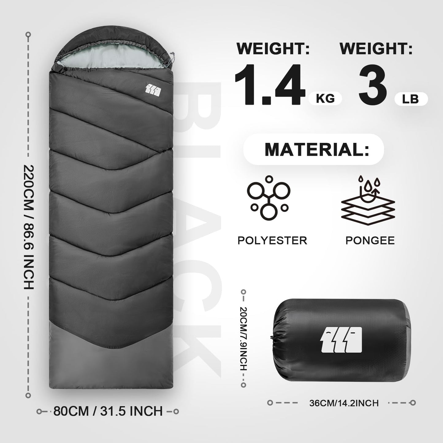 Sleeping Bags for Adults Cold Weather,Portable, Waterproof,Lightweight Sleeping Bag for Tall Girls Boys with Compression Sack for Warm Camping, Hiking, Outdoor & Indoor