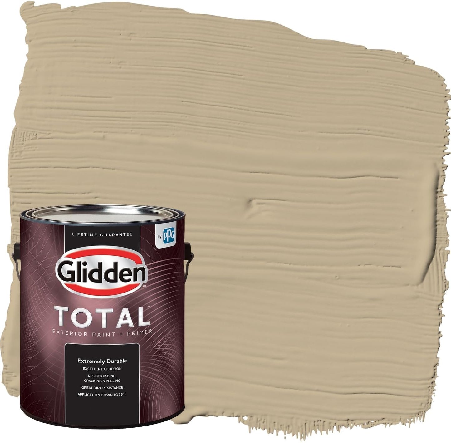Glidden Exterior Paint + Primer: Beige/Pony Tail, One Coat, Semi-Gloss, 1-Gallon