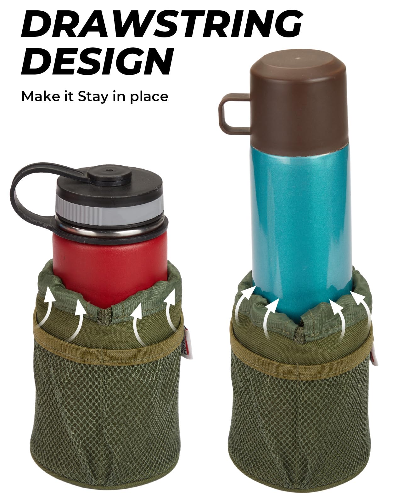 KEMIMOTO Motorcycle Cup Holder, Oxford Fabric Motorcycle Drink Holder with 0.6"-1.5" Alligator Clamp, Universal Water Bottle Cup Accessories for Bike, ATV/UTV, Scooter, Boat, Walker