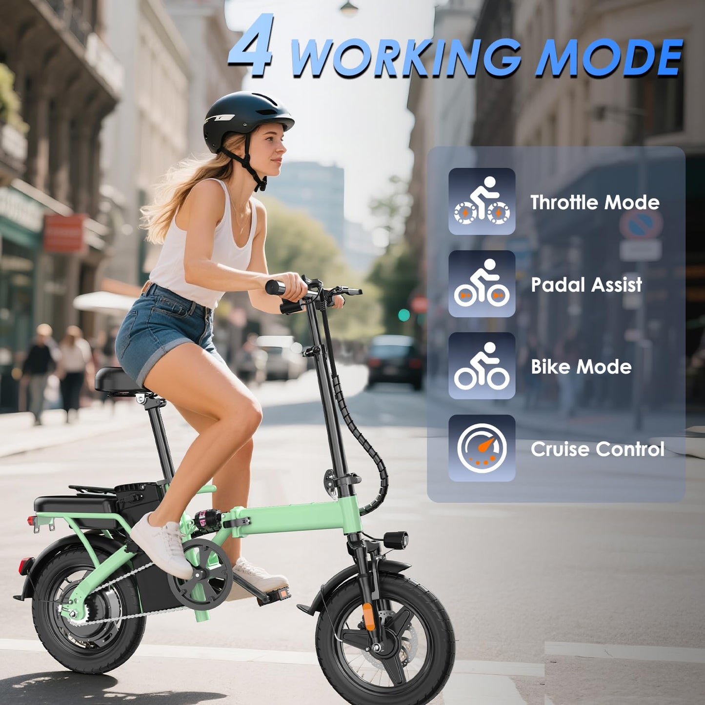E14 Electric Bike for Adults 500W Motor, Folding Ebike 14" Adults Electric Bicycles, 48V 13Ah Removable Battery UL 2849 Certified, 25 Miles PAS Range