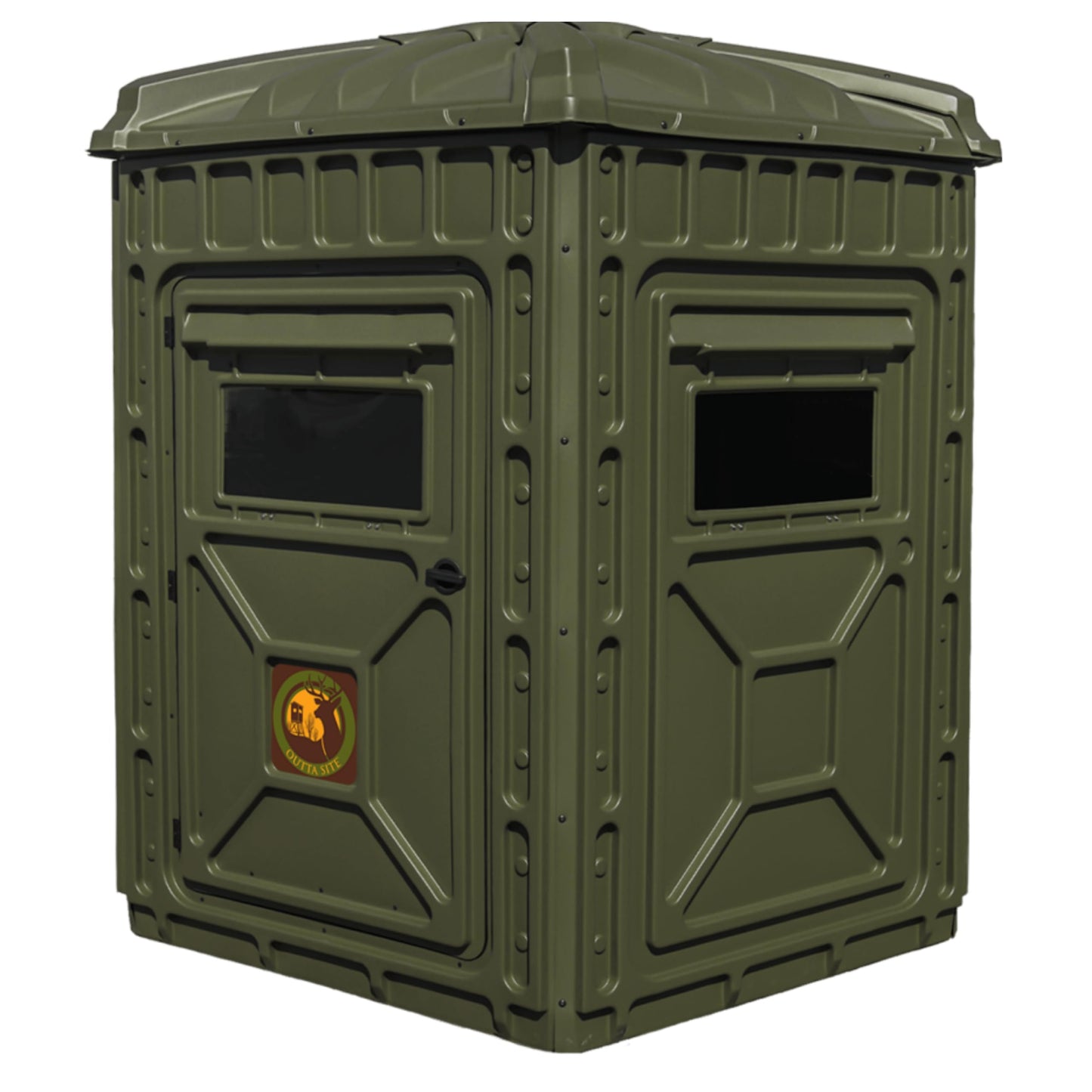 Outta Site Hunting Blind – 4 & 5 Sided High Density Plastic Hunting Blind – 1-2 & 2-3 Person Hard-Sided Ground Blind for Deer, Turkey Hunting – 360 Views – Arctic Snow Camo, Habitat Olive, Thicket Oak