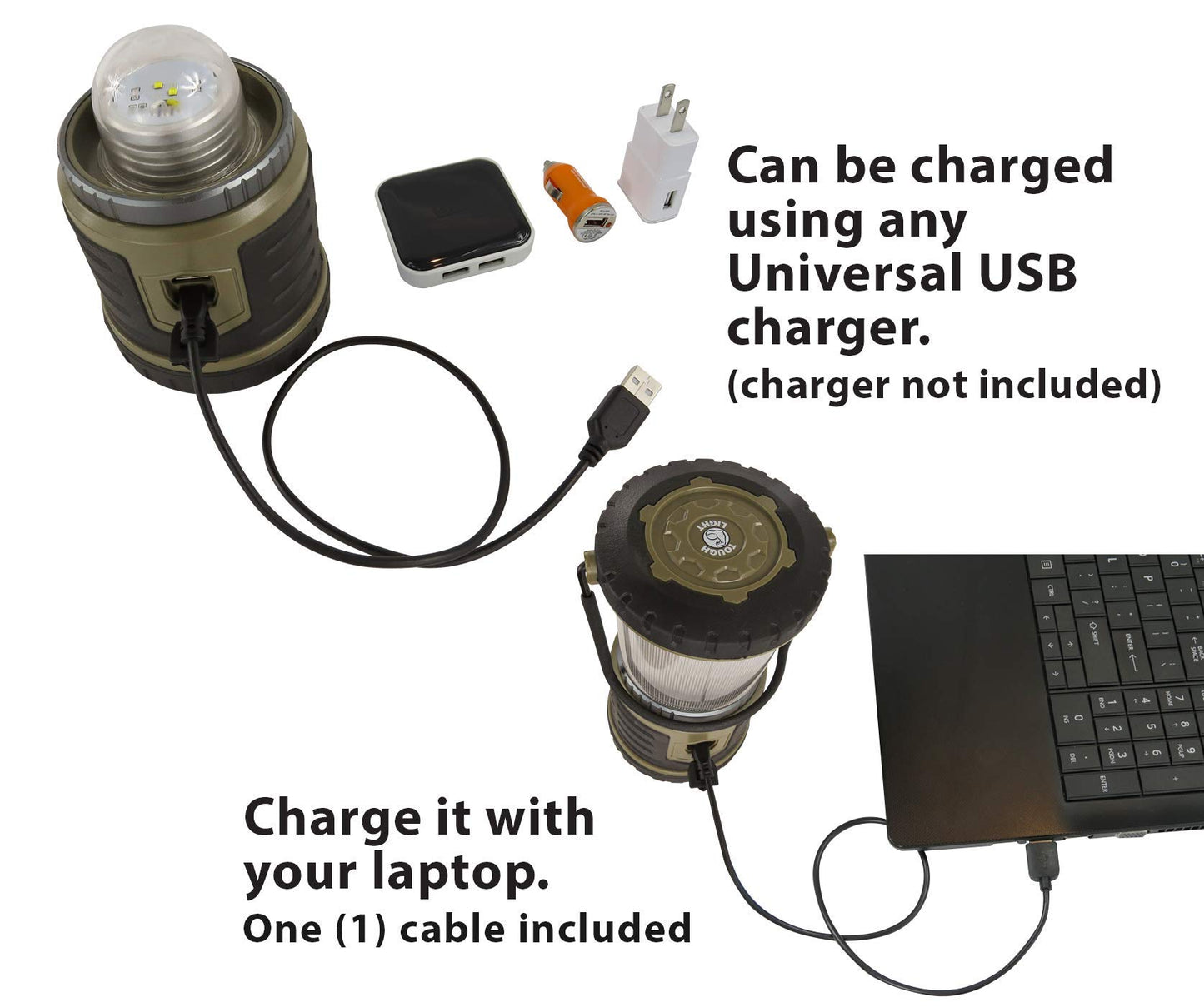 USB Rechargeable Camping Lantern, 400 Lumens LED Lantern, Hanging Tent Lamp, 6000mAh Power Bank, 200 Hour, 6 Modes, for Outdoors & Emergency