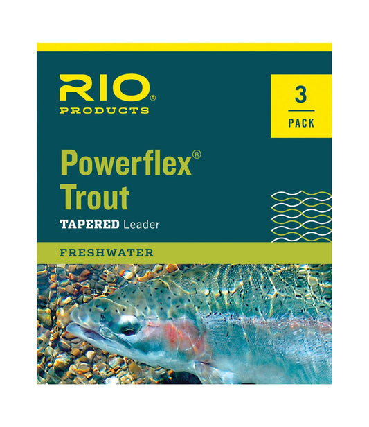 RIO Products Powerflex Trout 7.5ft Leader, Freshwater Tapered Fly Line, 3 Pack