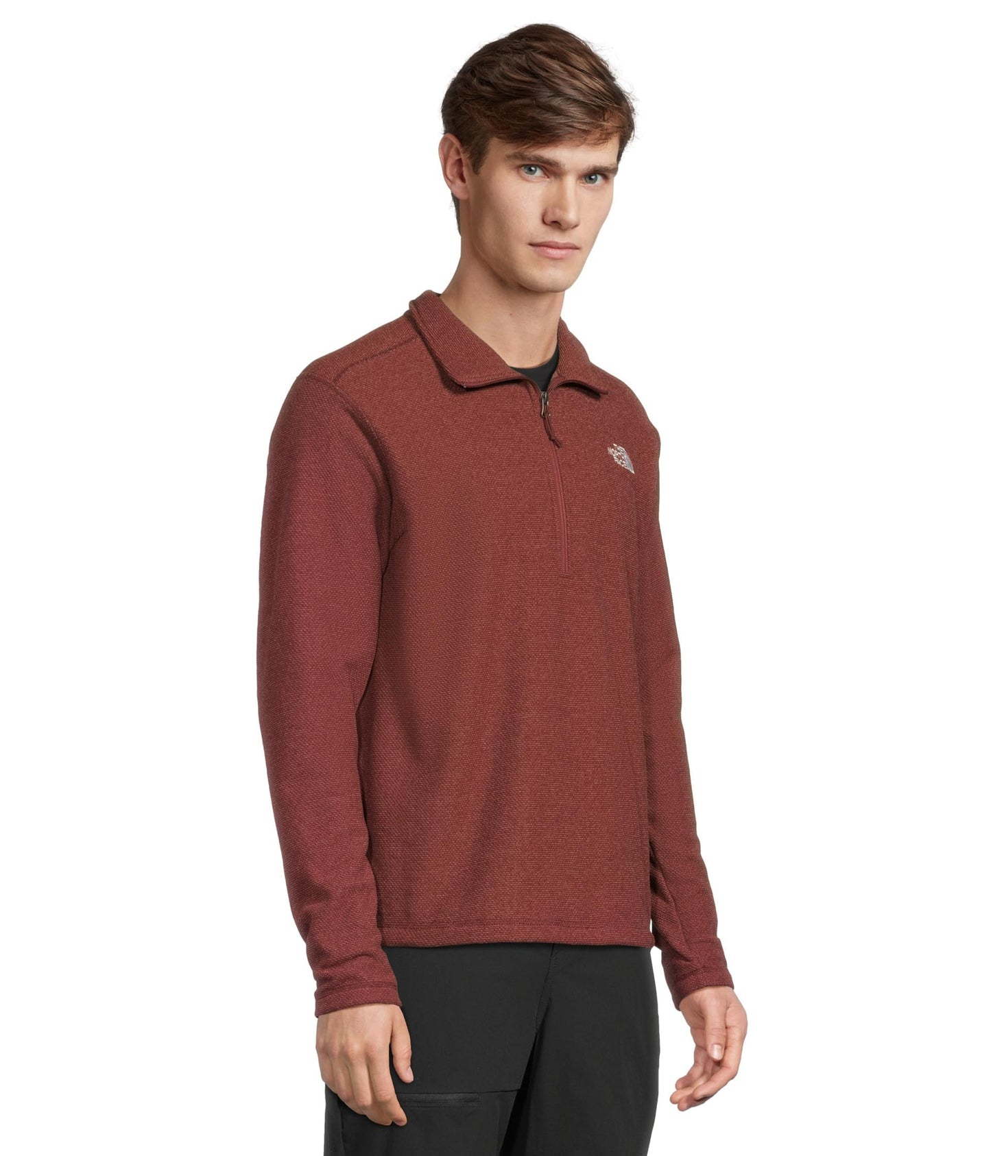 THE NORTH FACE Men's Textured Cap Rock 1/4 Zip Pullover | Fleece Jacket, Fold Over Collar & Embroidered Logo