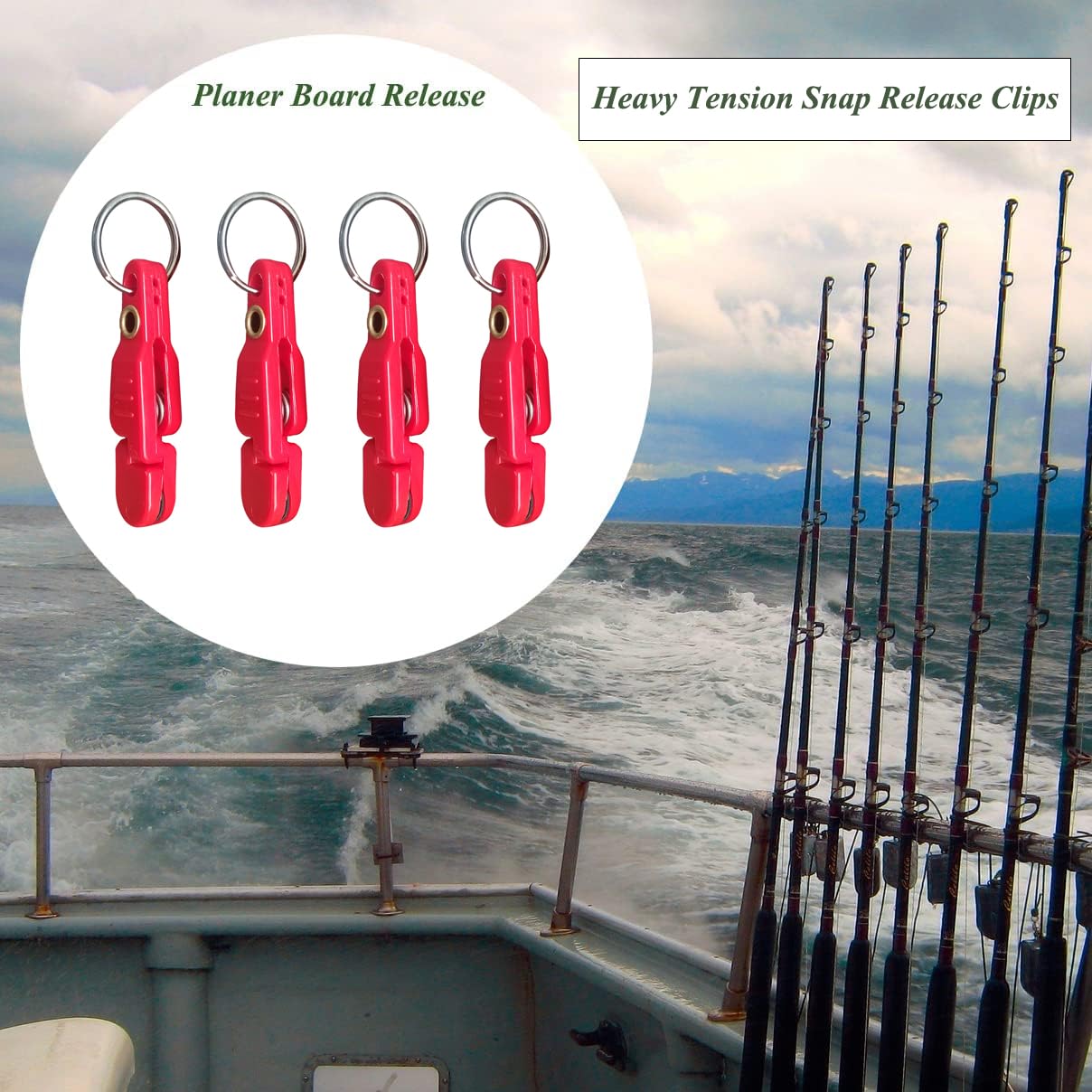 Heavy Tension Snap Release Clips for Weight Planer Board Kites Downrigger Trolling Fishing