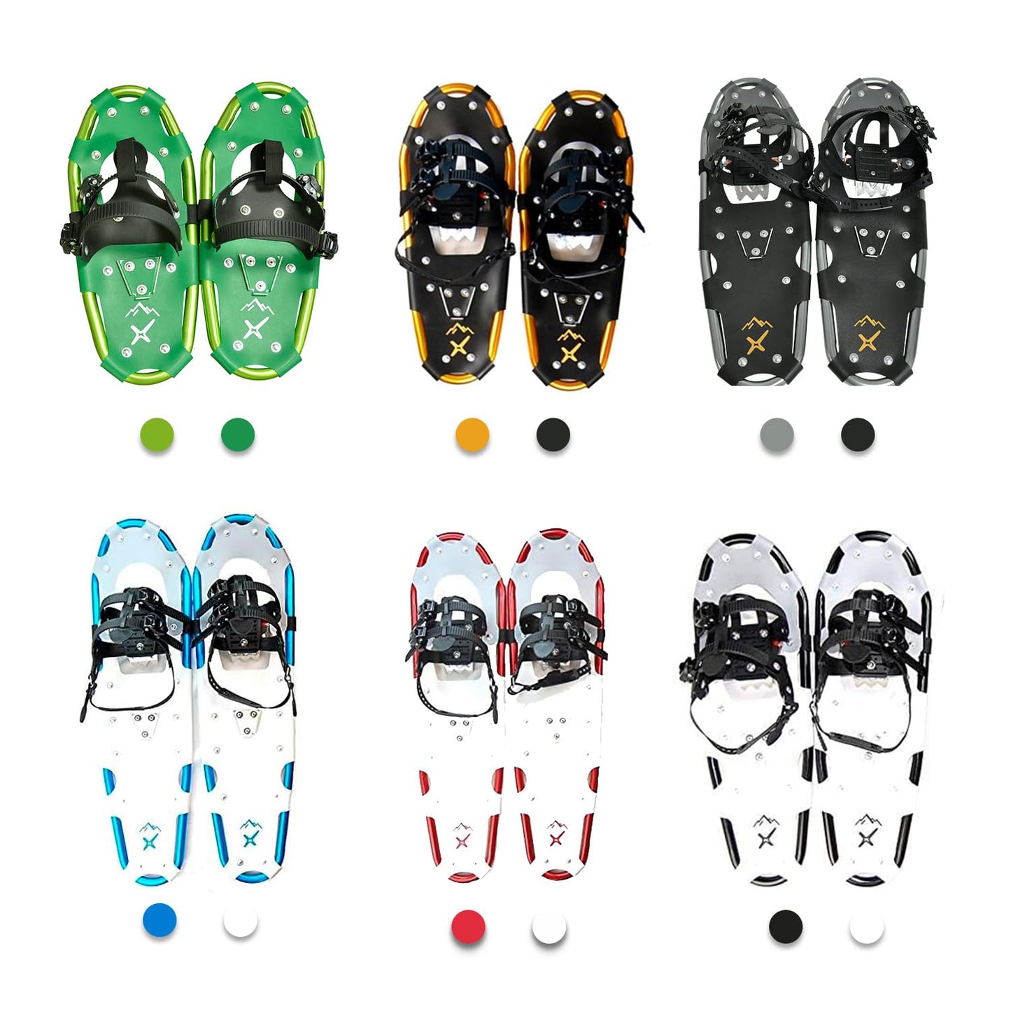 Xtrempro Snowshoes Snow Terrain Lightweight Ergonomic Design Lightweight Aluminum Alloy with 13 Point Crampons 120/160/210/300 lbs. Capacity- 21"/25"/30”/36" (Gold, 21)