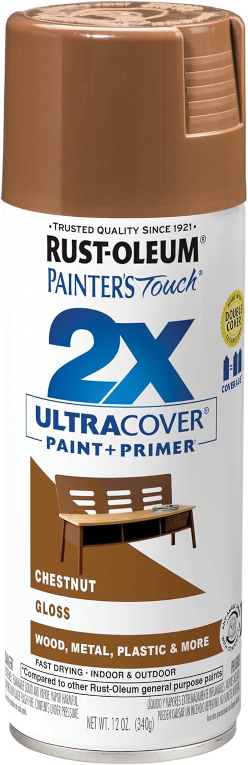 Rust-Oleum 331182 Painter's Touch 2X Ultra Cover Spray Paint, 12 oz, Ultra Matte Black