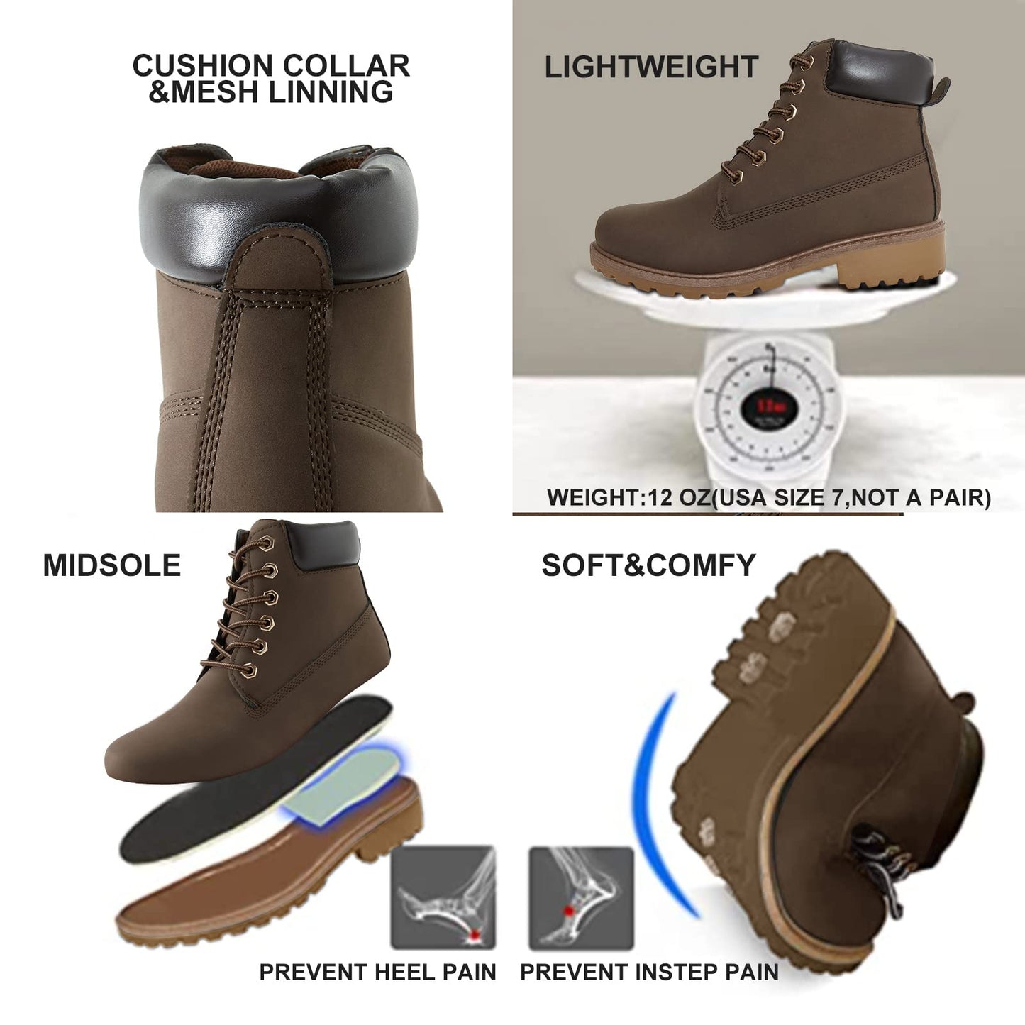 Women's Work Boots Hiking - Waterproof Outdoor Construction Motorcycle Combat