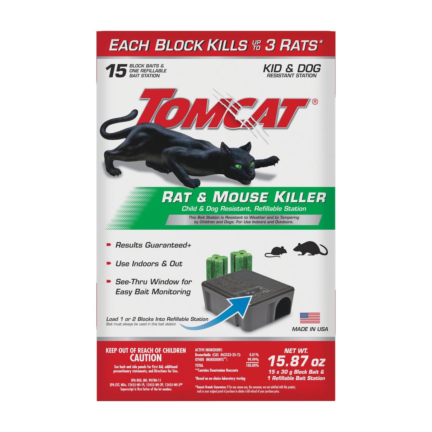 Tomcat with Bromethalin Bait Chunx Pail, Rat and Mice Control for Agricultural Use and Professional Applicators, 4 lbs. 2-Pack