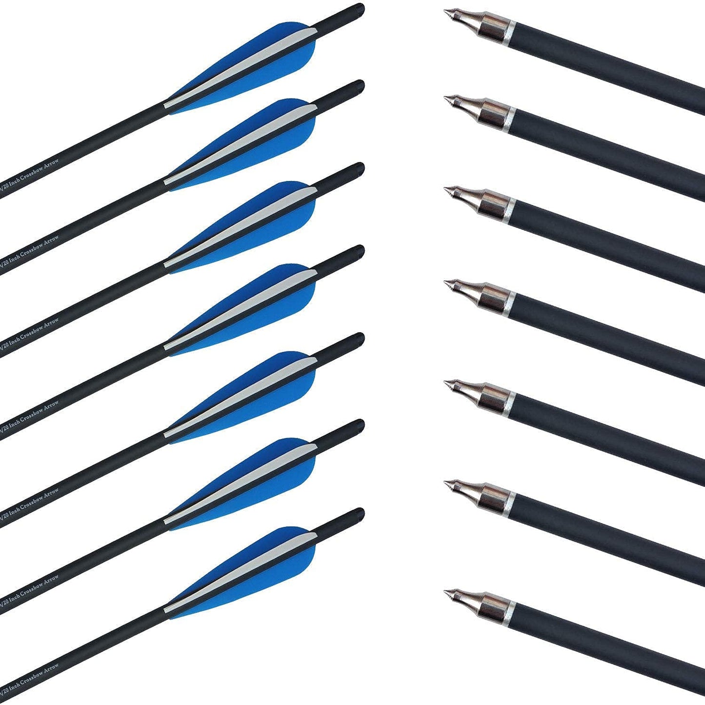 20 22 Inch Crossbow Bolts and Crossbow Broadheads Set Carbon Crossbow Arrows for Hunting and Outdoor Practice, 12pcs Arrows 12pcs Broadheads(24 Pack)