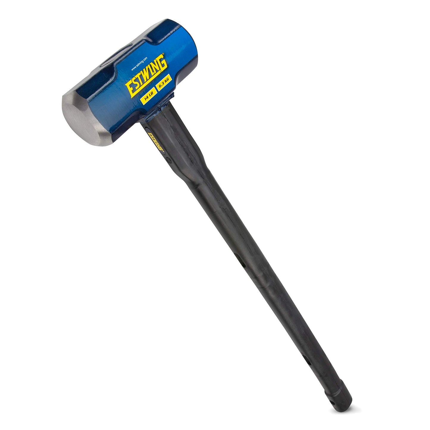 Estwing 16-Pound Hard Face Sledge Hammer for Demolition/Stake Driving, 50-55 HRC, 36-Inch Fiberglass Handle, Overstrike Protection, Textured Grip