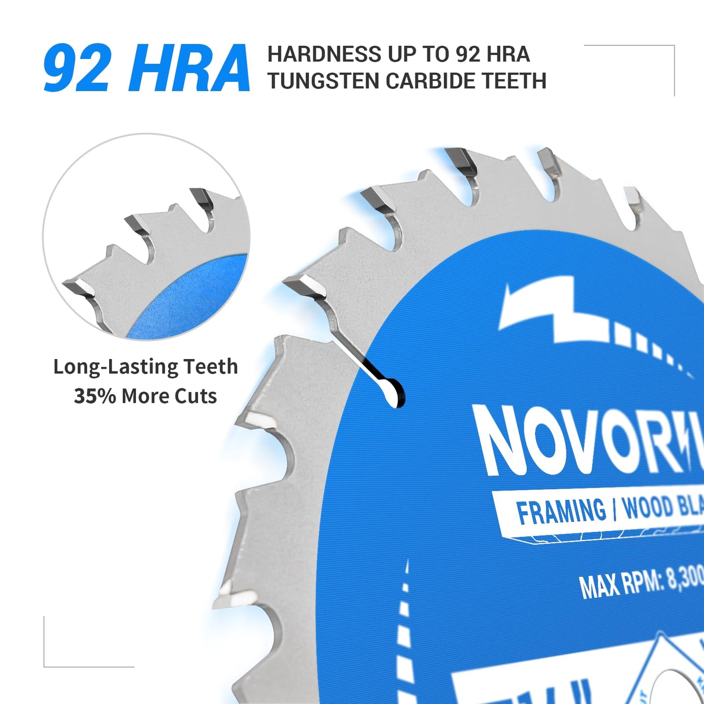 Circular Saw Blade 7-1/4" 24T&40T&60T, Saw Blade with Arbor 5/8", ATB Circular Saw Blade, Professional for Wood Cutting, 3-Pack