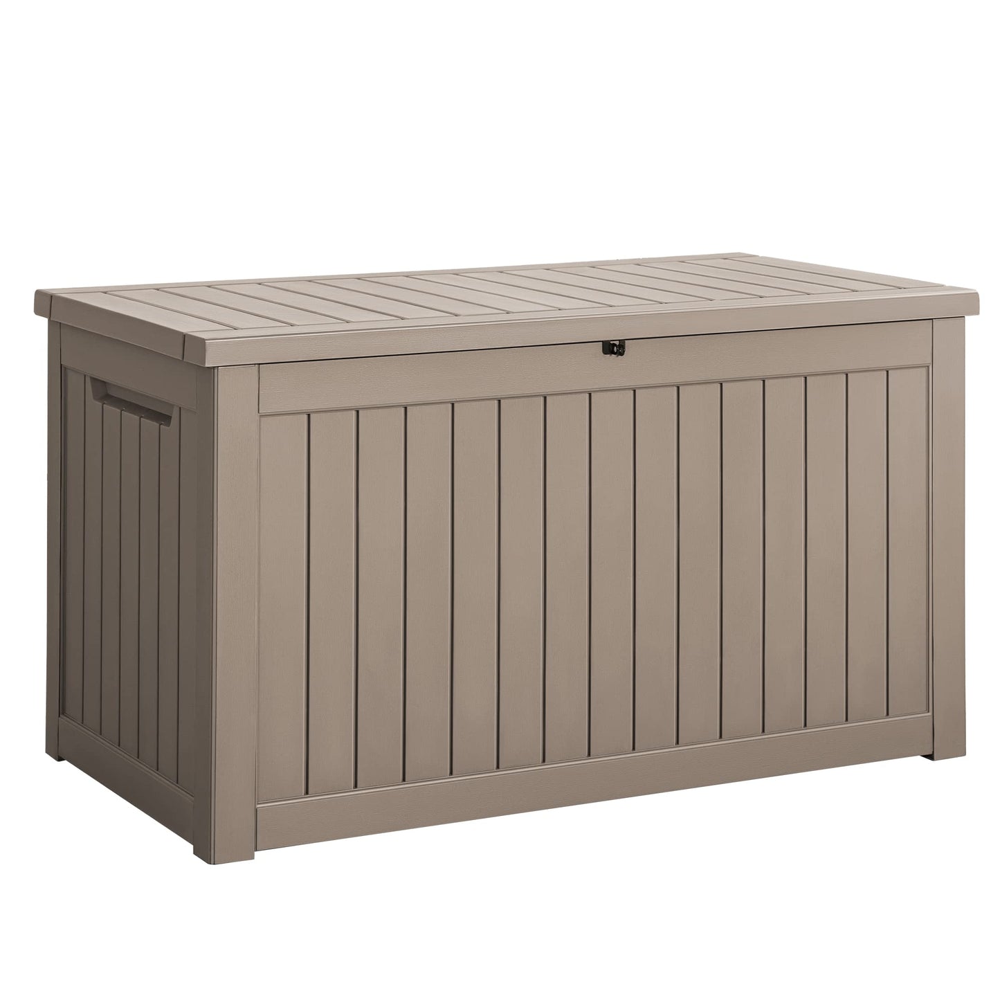 Devoko 100 Gallon Waterproof Large Resin Deck Box Indoor Outdoor Lockable Storage Container for Patio Furniture Cushions Garden Tools (100 Gallon, Black)