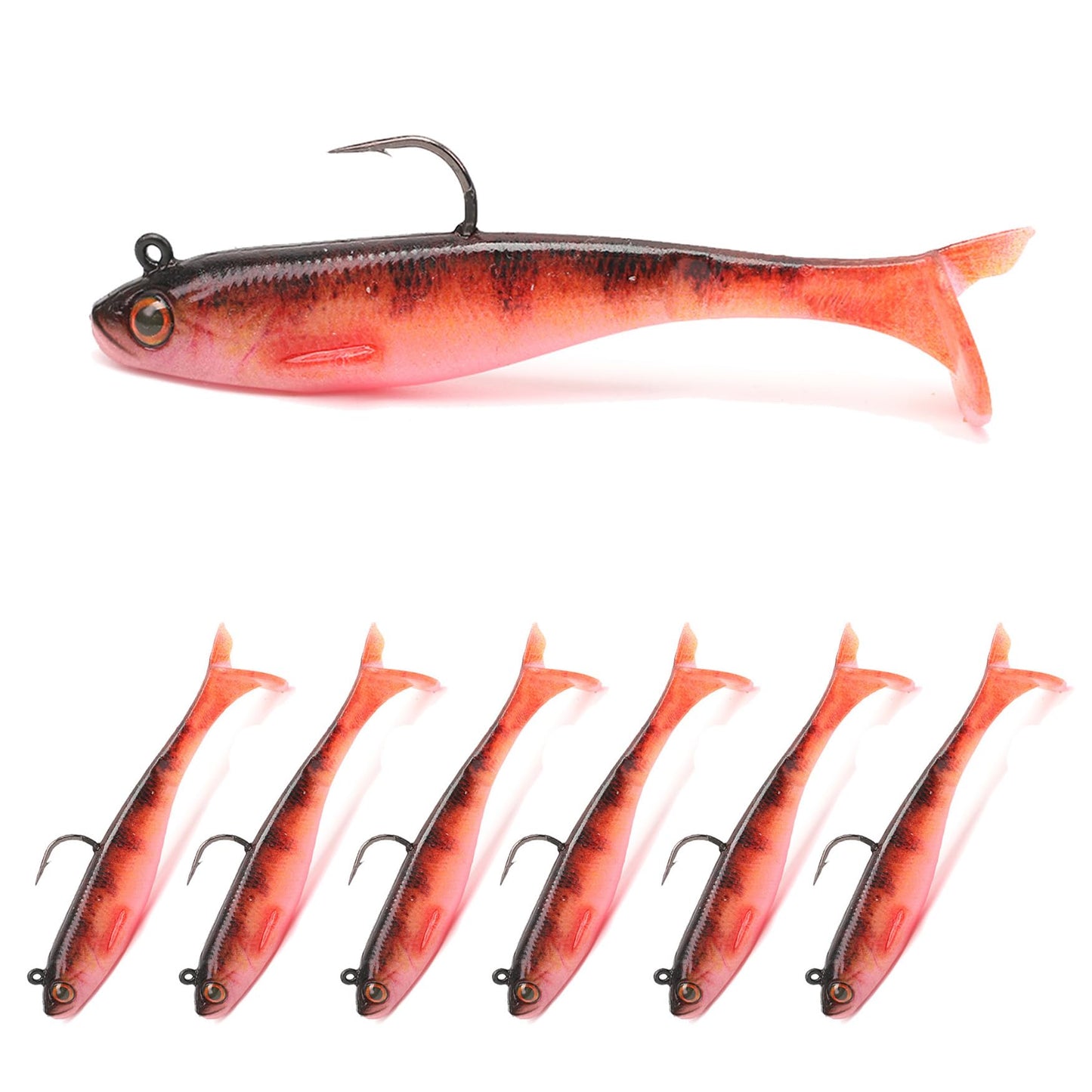 2.5/3.5In Swim Baits for Bass Fishing, Pre-Rigged Jig Heads Soft Plastic Walleye Fishing Lures, Paddle Tail Swimbaits for Bass Fishing, Fishing Bait for Freshwater Saltwater Gifts