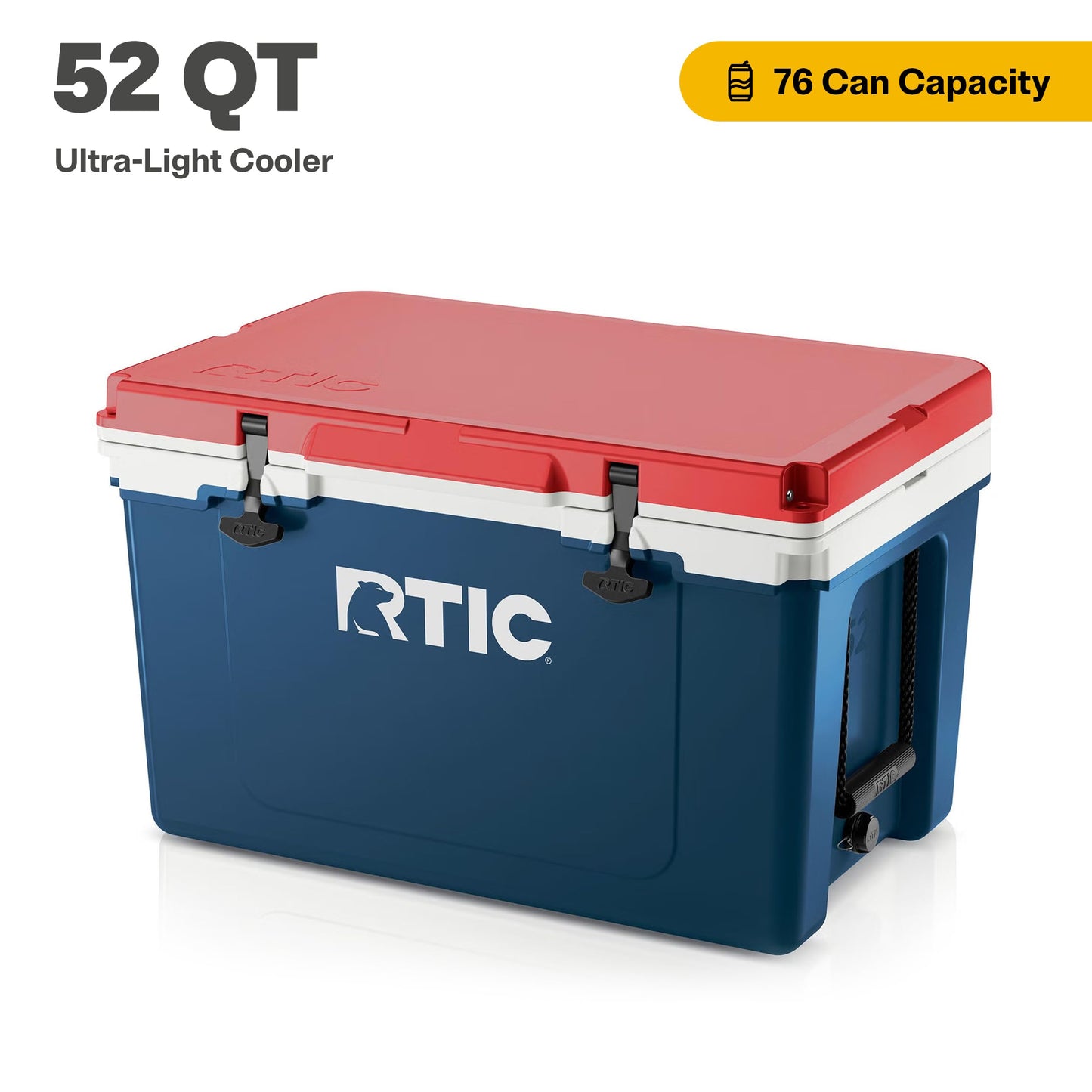 RTIC Ultra-Light 52 Quart Hard Cooler Insulated Portable Ice Chest Box for Beach, Drink, Beverage, Camping, Picnic, Fishing, Boat, Barbecue, 30% Lighter Than Rotomolded Coolers