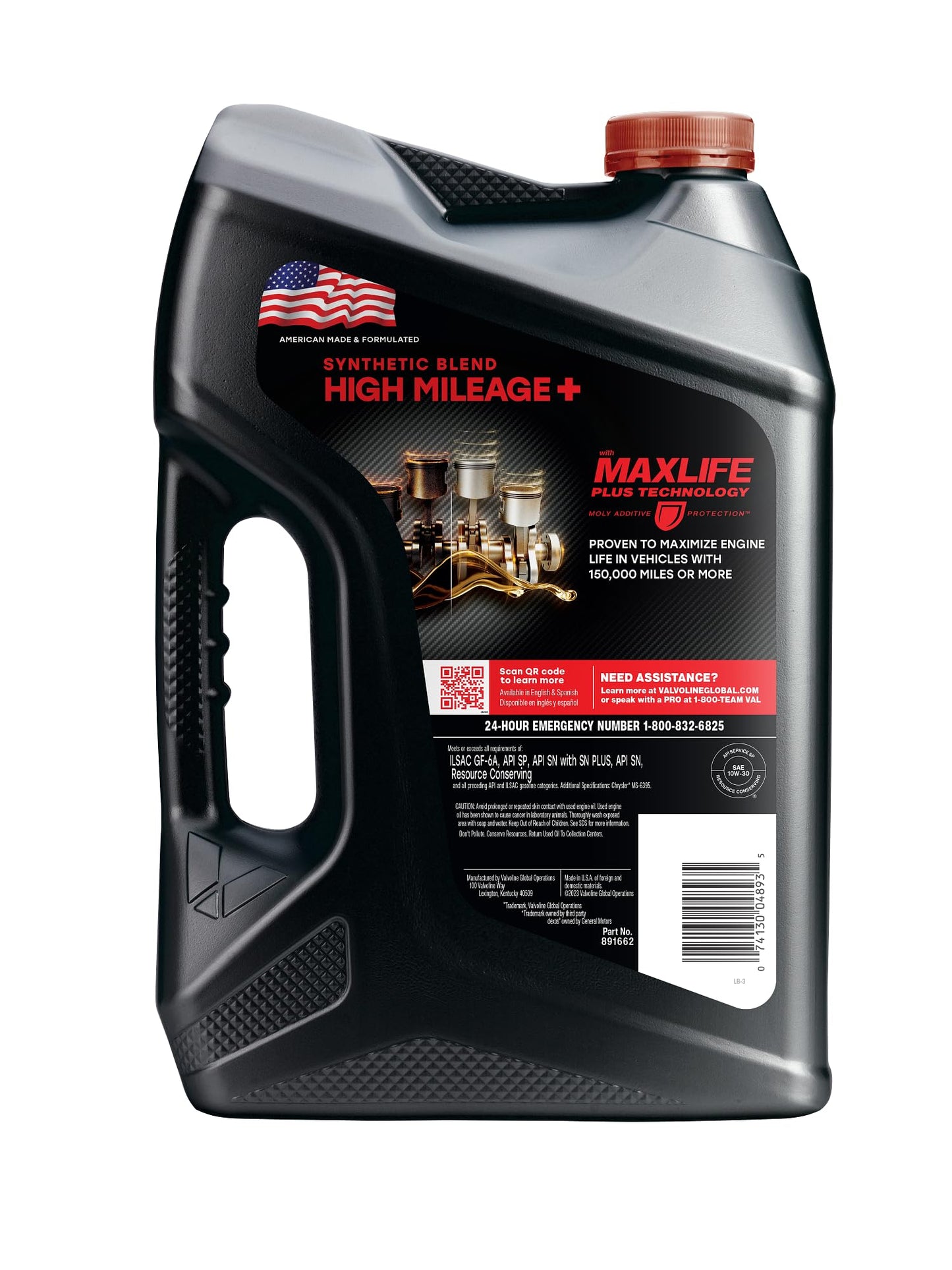 Valvoline High Mileage 150K with Maxlife Plus Technology 10W-30 Motor Oil 5 Quart