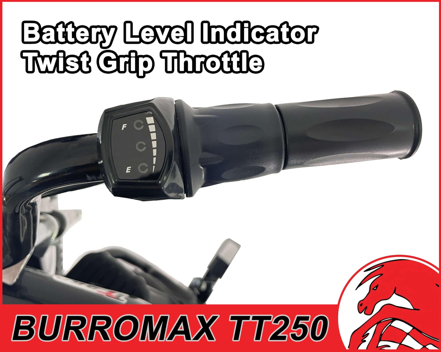 Burromax TT250 Electric Dirt Bike for Kids, 250w 24v 7ah, 2 Speeds, 14 Mph, Up to 150lb Rider, Off-Road Electric Mini Bike