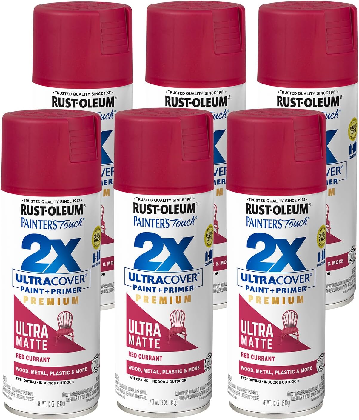 Rust-Oleum 331182 Painter's Touch 2X Ultra Cover Spray Paint, 12 oz, Ultra Matte Black