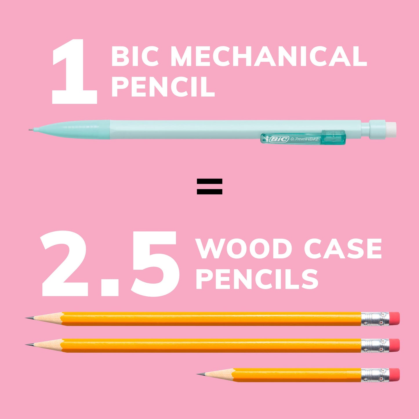 BIC Xtra-Smooth Pastel Mechanical Pencils with Erasers, Medium Point (0.7mm), 24-Count Pack, Bulk Mechanical Pencils for School or Office Supplies