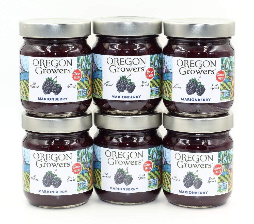 Oregon Growers, Marionberry Jam, Strawberry Jam, & Red Raspberry Jam Variety Pack - Marionberry Preserves, Strawberry Preserves, Red Raspberry Preserves, Organic Jelly - 12 Oz Each (Pack of 3)
