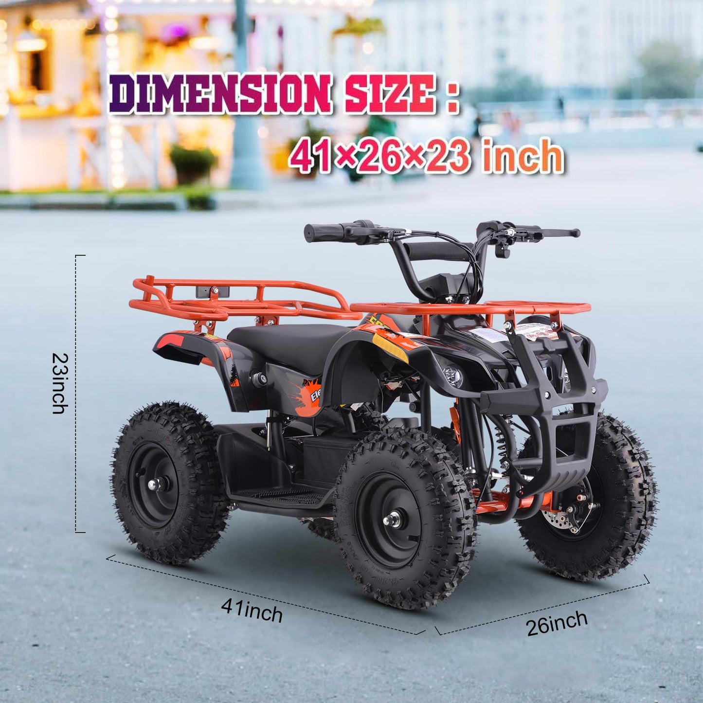 36V 4 Wheelers Electric ATV, Dirt Quad Vehicle Adjustable Speed, Kids Quad Bike 500W 12-15MPH Dual Suspension for Kids Ages 13+ (Green)