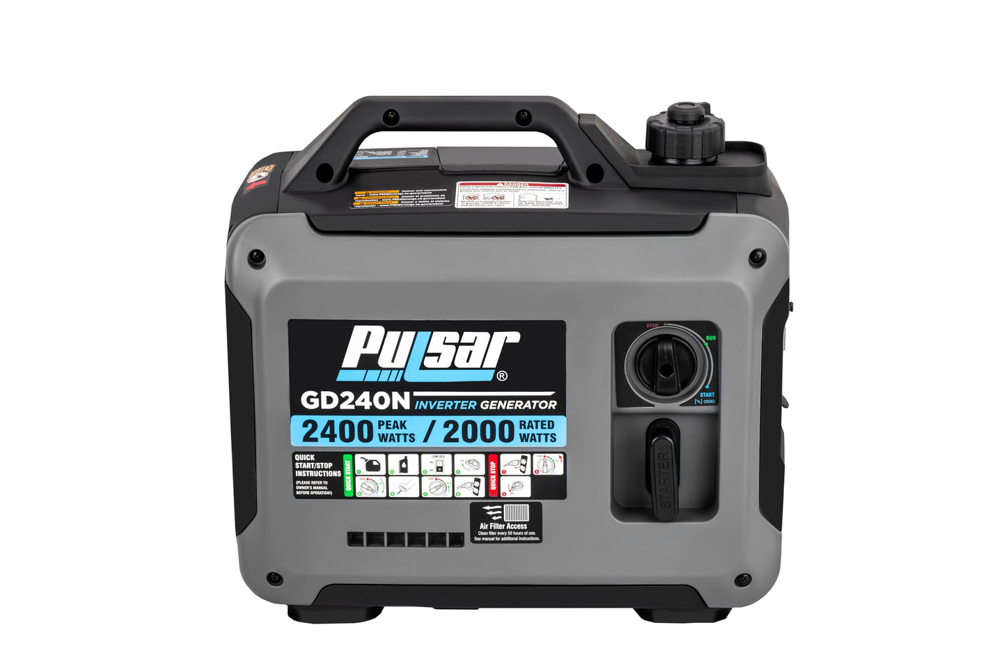 Pulsar Products GD400BN, 4000W Portable super-quiet Dual Fuel & Parallel Capability, RV-Ready, CARB Compliant
