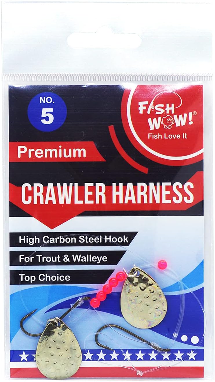 14 Packs 7 Styles Crawler Harness Walleye Spinner Rig 1-Hook, 2-Hook, 3-Hook