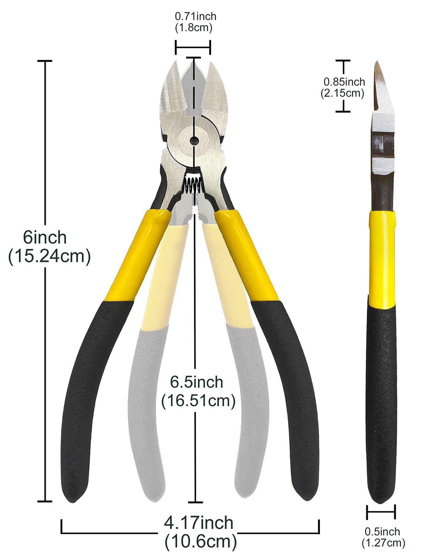 Wire Cutters 10 Pack, 6.5 inch, BOOSDEN Flush Cutters, Spring Loaded Cutting Pliers, Side Cutters, Dykes Cutter, Wire Clippers, Plastic Cutter, Wire Cutters for Jewelry, Floral, Electrical