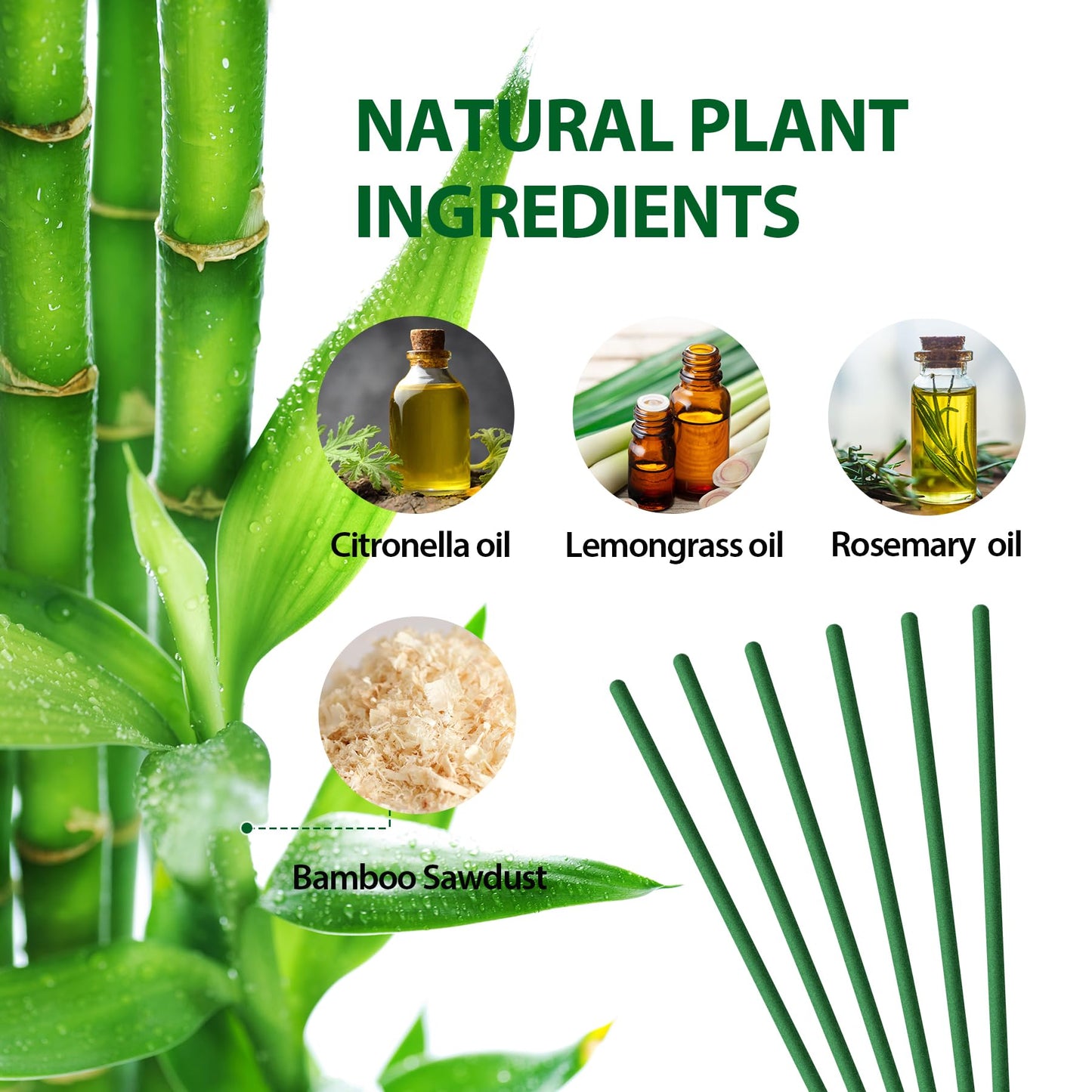Mosquito Repellent Outdoor Patio 120 PCS Citronella Oil Mosquito Incense Sticks Natural Organic Mosquito Barrier Mosquito Repeller for Backyard Travel Camping Indoors Gnat Mosquito Control