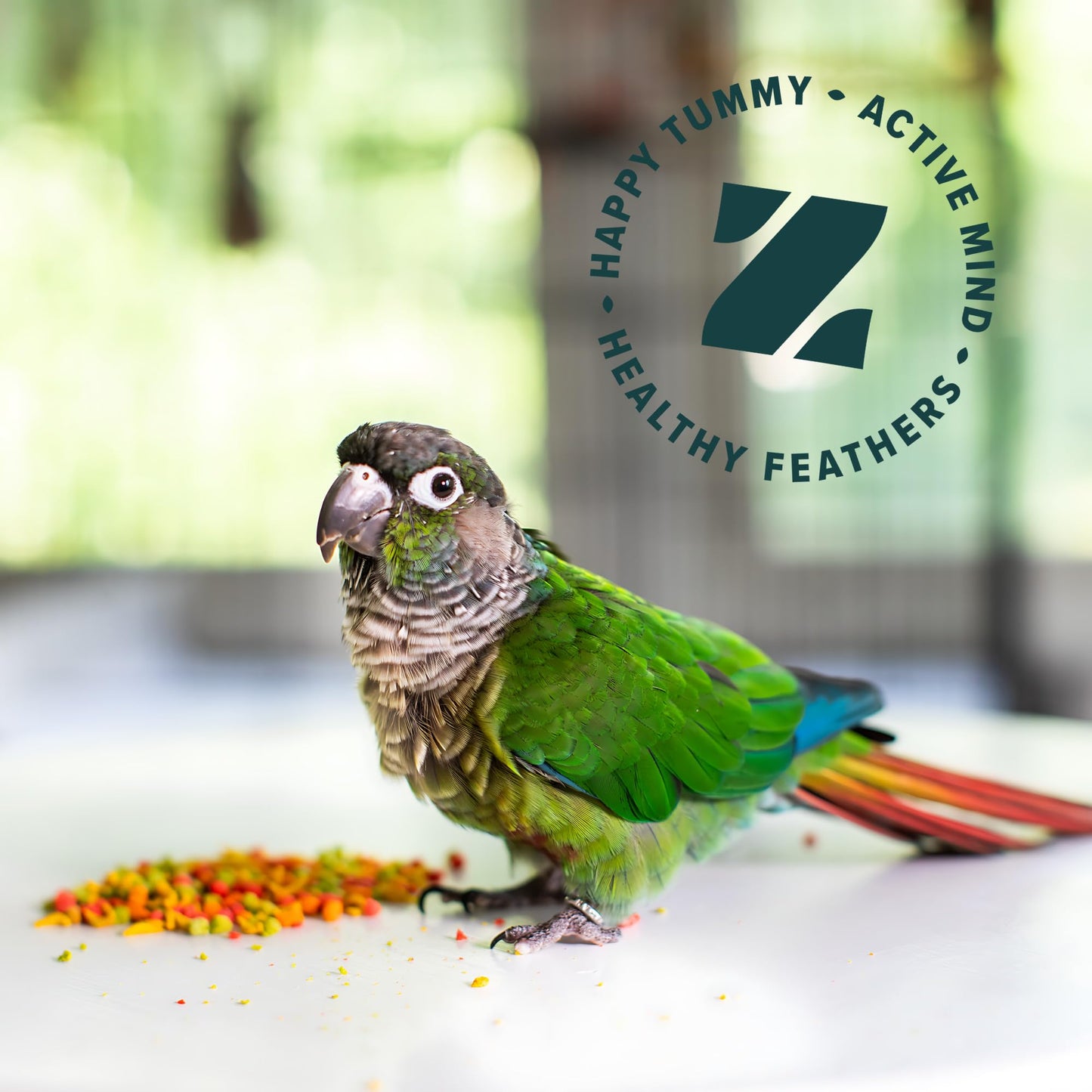 ZuPreem Sensible Seed Bird Food, Cockatiel, Lovebird, Quaker, Small Conure, Seed and Pellet Blend for Medium Birds, Food Mixer Topper, Enriching Variety, Made in the USA, (M, 2 lbs)