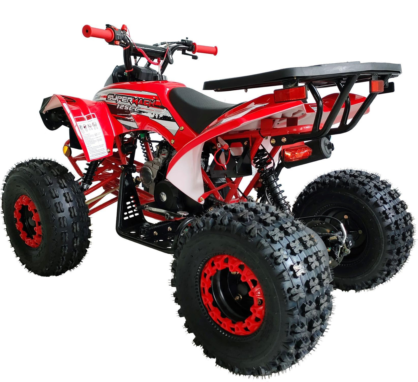 HHH ATV 125cc Vitacci ATV Quad Youth Utility Style ATV 125cc ATV Fully Automatic with Reverse Gas ATV 4 Wheeler ATVs Quads Big 19/18 inch Tires (Orange)