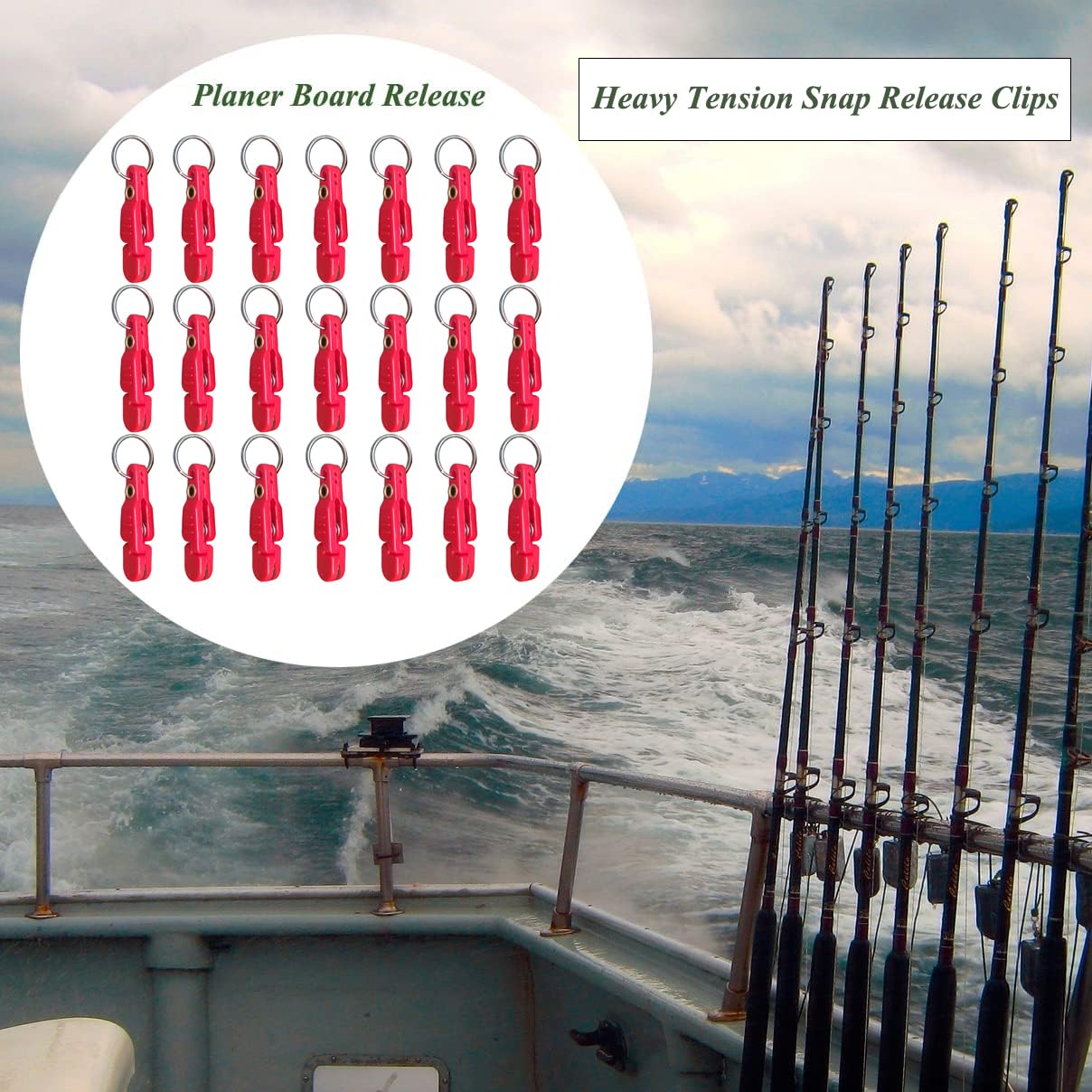 Heavy Tension Snap Release Clips for Weight Planer Board Kites Downrigger Trolling Fishing