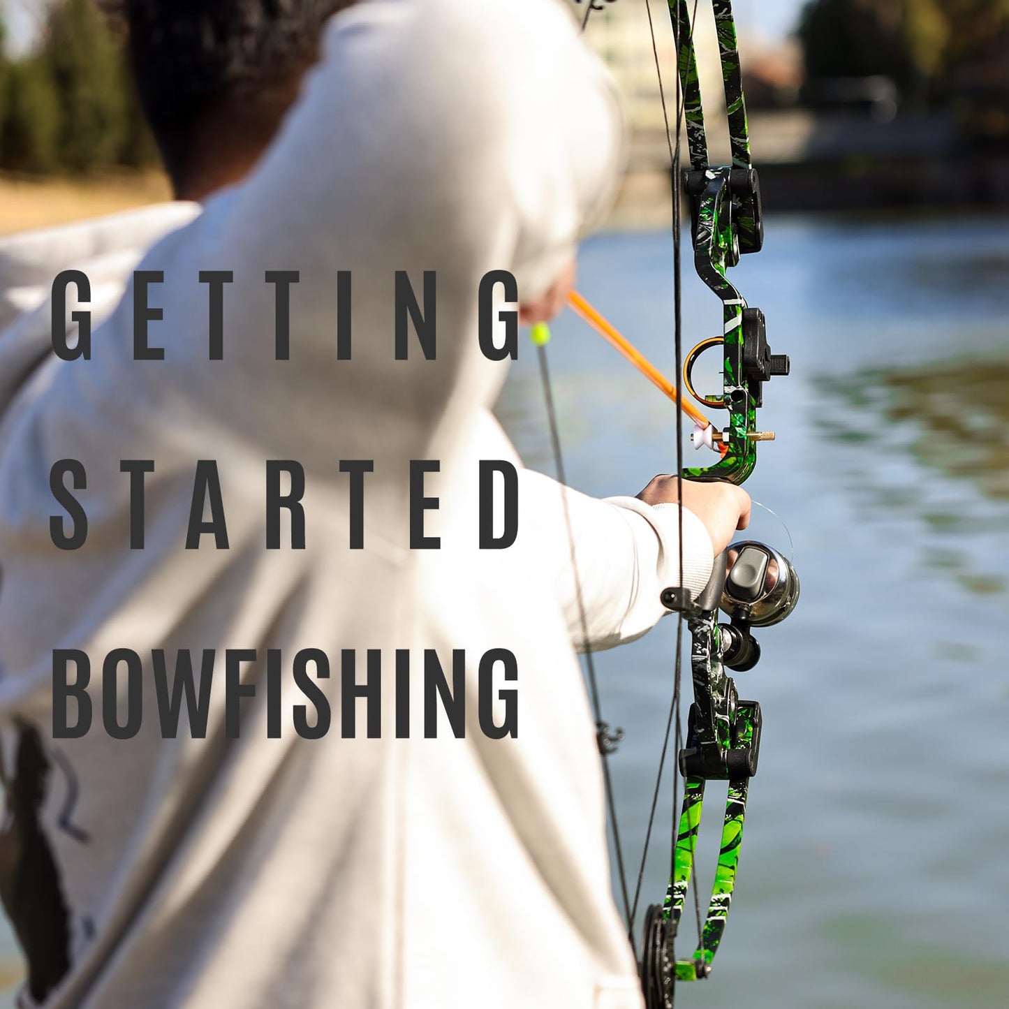 Bowfishing Bow Kit with 3 Arrows 15-45 LBS Draw Length 18"-29.5", Fishing Reel Hunting Shooting Fish for Compound Bow Right Hand,Fully Adjustable