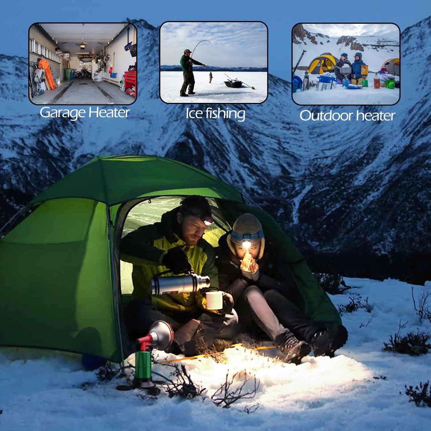 Propane Heater - 6200 BTU Portable Tent Heater, Camping Gas Heater and Stove