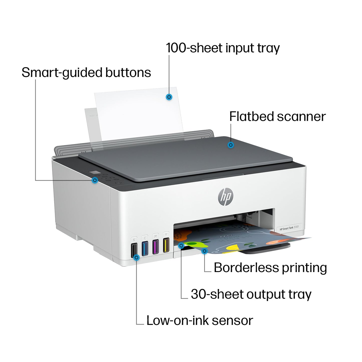 HP Smart Tank 5101 Wireless All-in-One Ink Tank Printer with up to 2 years of ink included (1F3Y0A)
